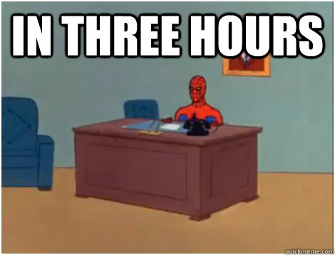 in three hours   spiderman office