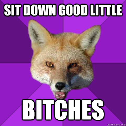 sit down good little bitches  Forensics Fox