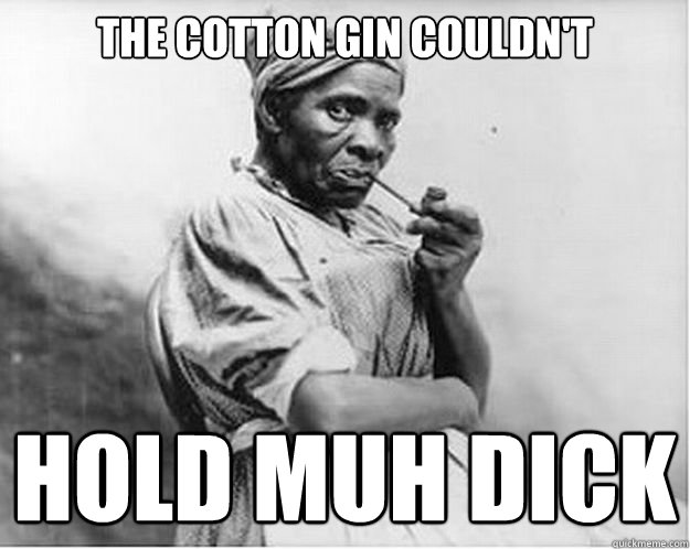 The cotton Gin Couldn't Hold muh Dick  Unimpressed Slave