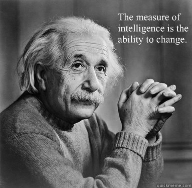 “The measure of intelligence is the ability to change.”    Albert Einstein