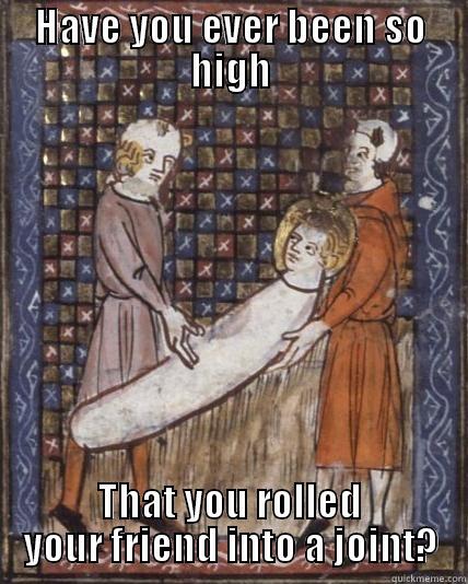 HAVE YOU EVER BEEN SO HIGH THAT YOU ROLLED YOUR FRIEND INTO A JOINT? Misc