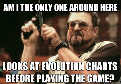 Am I the only one around here Looks at evolution charts before playing the game? - Am I the only one around here Looks at evolution charts before playing the game?  Am I the only one