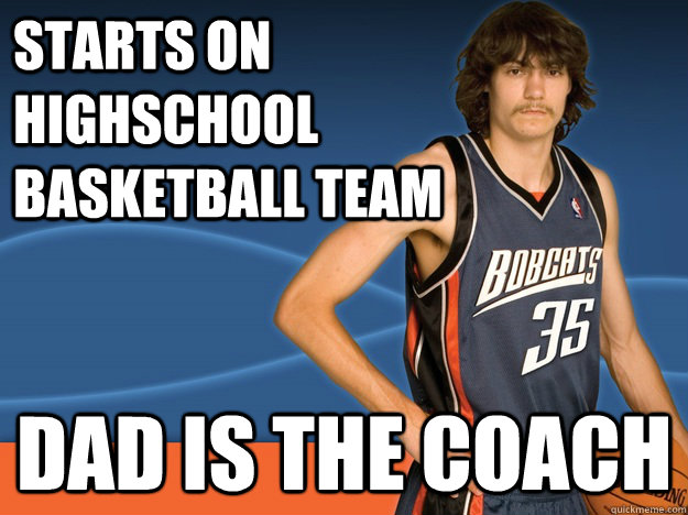 Starts on highschool basketball team Dad is the coach - Starts on highschool basketball team Dad is the coach  White Basketball Player