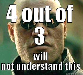 4 OUT OF 3 WILL NOT UNDERSTAND THIS Matrix Morpheus