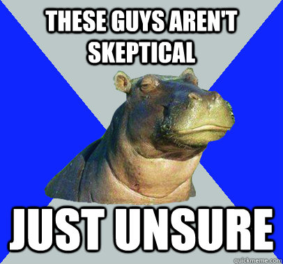 these guys aren't skeptical just unsure  Skeptical Hippo