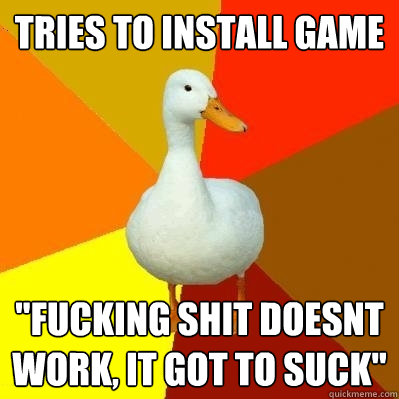 tries to install game 