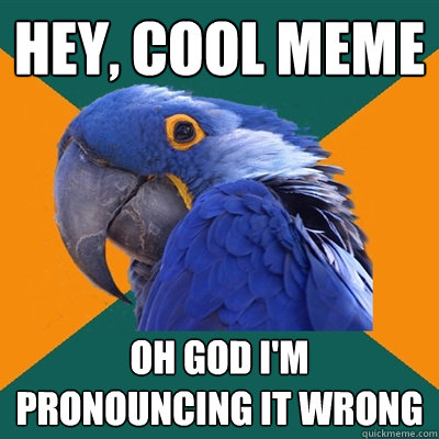 hey, cool meme oh god i'm pronouncing it wrong  Paranoid Parrot