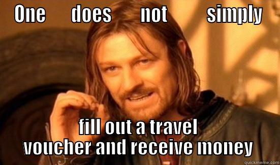 Truth about DTS - ONE       DOES        NOT           SIMPLY FILL OUT A TRAVEL VOUCHER AND RECEIVE MONEY Boromir