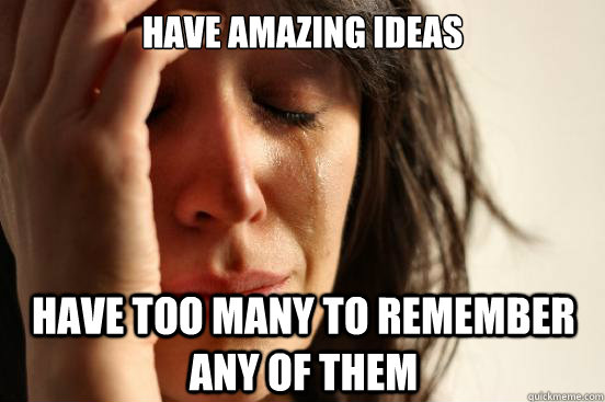 have amazing ideas have too many to remember any of them Caption 3 goes here  First World Problems