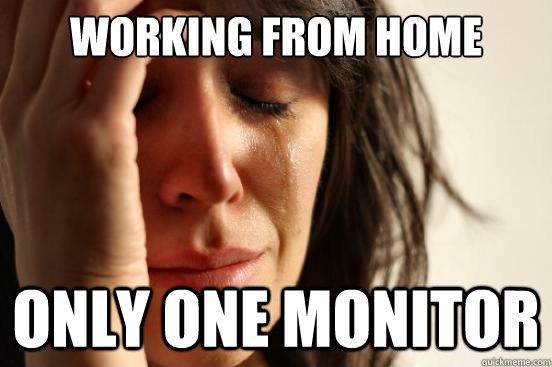 Working from home Only one monitor  First World Problems