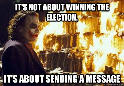 It's not about winning the election, It's about sending a message - It's not about winning the election, It's about sending a message  Sending a message