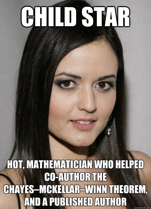 Child Star Hot, mathematician who helped co-author the Chayes–McKellar–Winn theorem, and a published author - Child Star Hot, mathematician who helped co-author the Chayes–McKellar–Winn theorem, and a published author  child actors