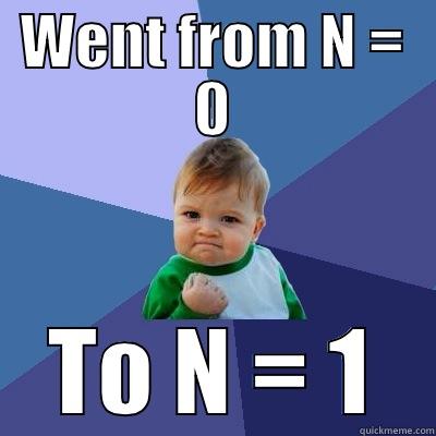 WENT FROM N = 0 TO N = 1 Success Kid