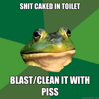 Shit Caked In Toilet Blast/Clean it with piss  Foul Bachelor Frog