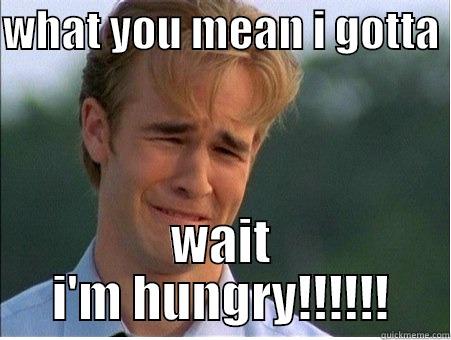 WHAT YOU MEAN I GOTTA  WAIT I'M HUNGRY!!!!!! 1990s Problems