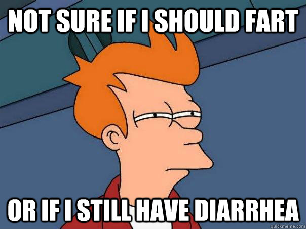 Not sure If I should fart Or if I still have diarrhea  Futurama Fry
