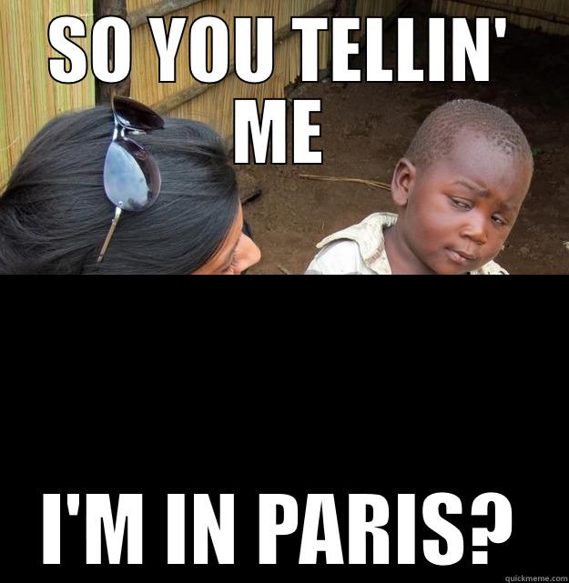 SO YOU TELLIN' ME I'M IN PARIS? Skeptical Third World Kid