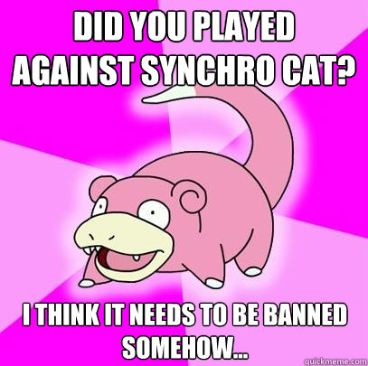 Did you played against Synchro cat? I think it needs to be banned somehow...  Slowpoke