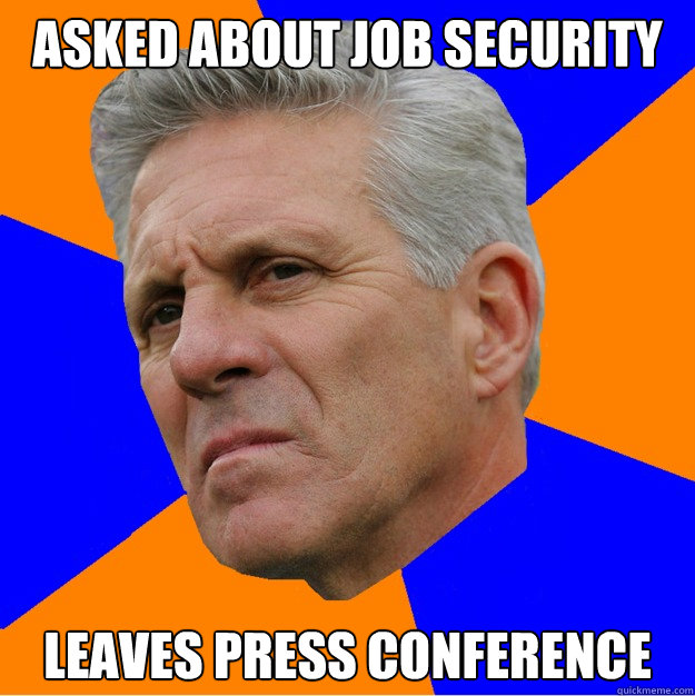 Asked about job security leaves press conference  Uninformed Zook