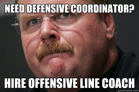 Need defensive coordinator? Hire offensive line coach  Andy reid