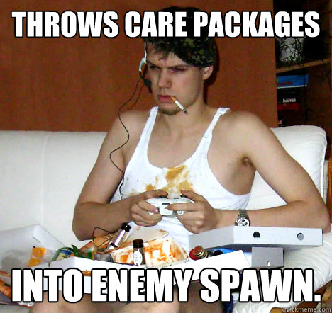 Throws care packages into enemy spawn.  