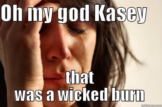 OH MY GOD KASEY     THAT WAS A WICKED BURN First World Problems