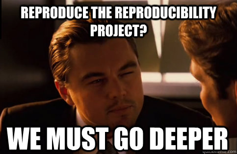 Reproduce the Reproducibility Project? We must go deeper  We need to go deeper