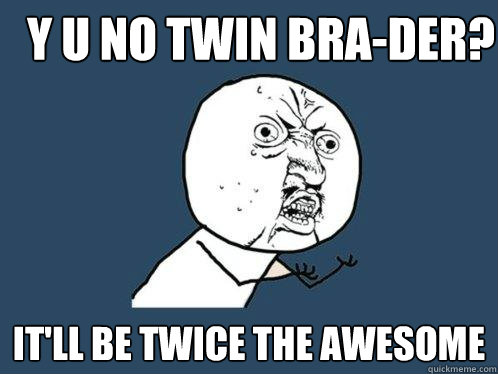 Y U No Twin BRA-Der? It'll be twice the awesome  Y U No