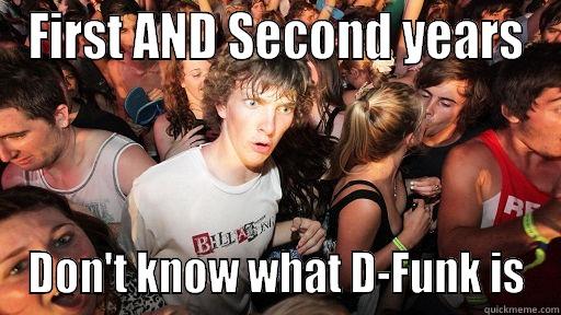 FIRST AND SECOND YEARS DON'T KNOW WHAT D-FUNK IS Sudden Clarity Clarence