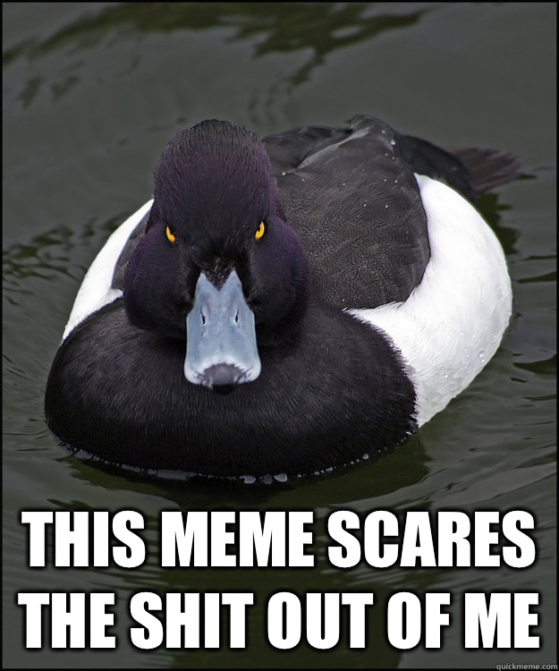  This meme scares the shit out of me -  This meme scares the shit out of me  Angry Advice Duck