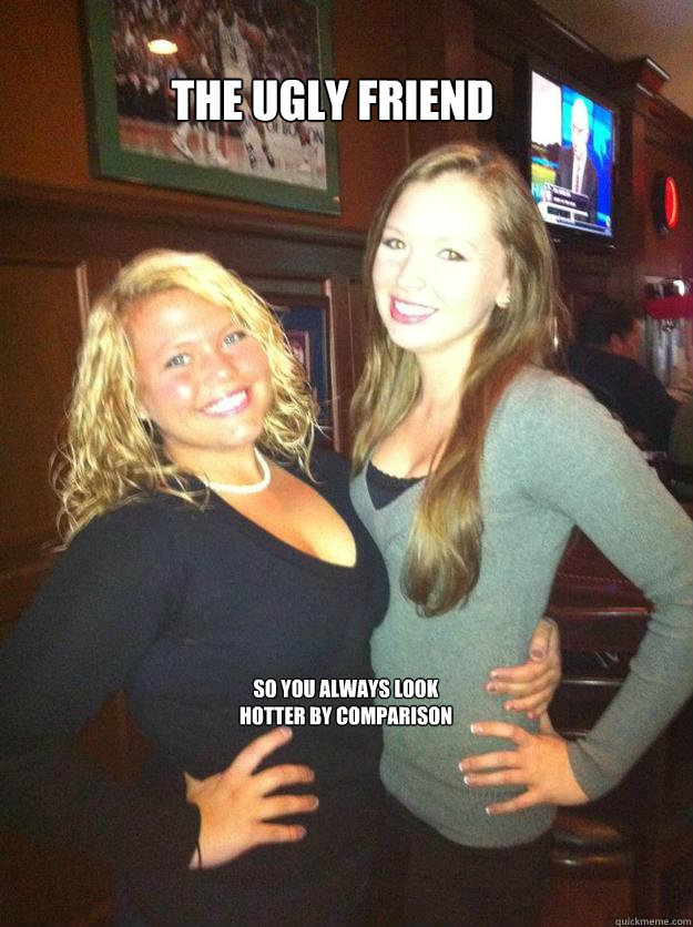 the ugly friend  so you always look hotter by comparison   baaaahahaha