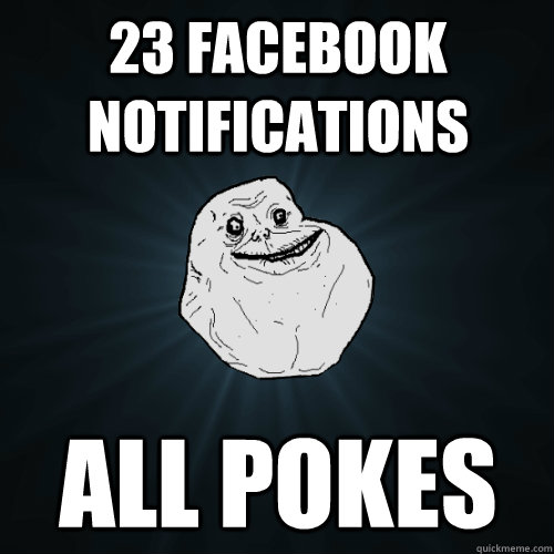 23 Facebook Notifications All pokes  Forever Alone