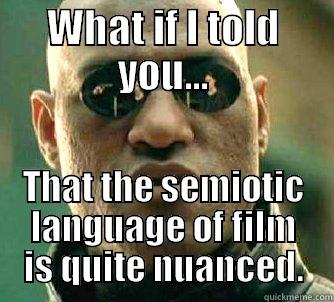 WHAT IF I TOLD YOU... THAT THE SEMIOTIC LANGUAGE OF FILM IS QUITE NUANCED. Matrix Morpheus