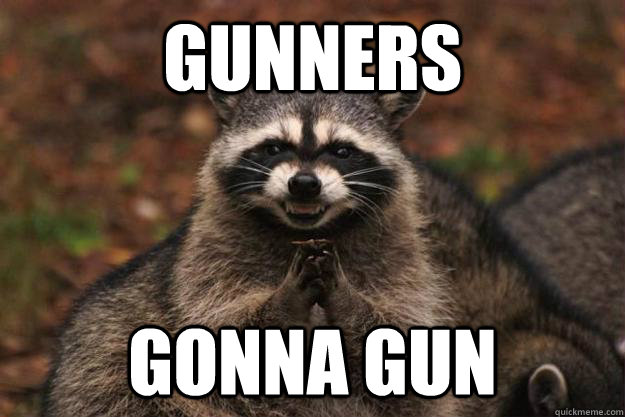 Gunners Gonna gun  Evil Plotting Raccoon