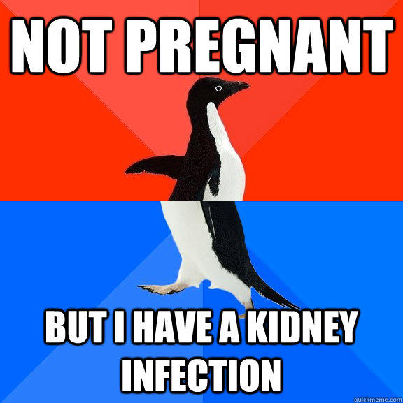 Not pregnant But I have a kidney infection  Socially Awesome Awkward Penguin