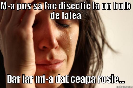M-A PUS SA FAC DISECTIE LA UN BULB DE LALEA DAR IAR MI-A DAT CEAPA ROSIE... First World Problems