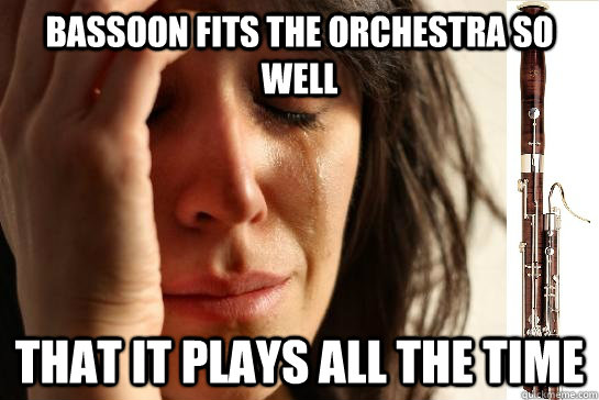 bassoon fits the orchestra so well that it plays all the time   First Chair Problems bassoon