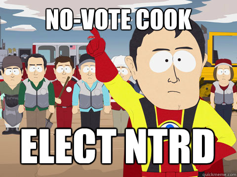 No-vote Cook ELECT NTRD  Captain Hindsight