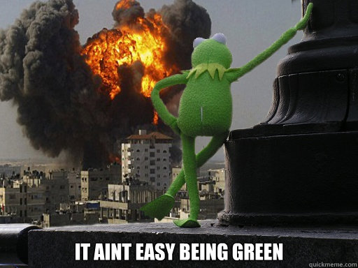  it aint easy being green  evil kermit