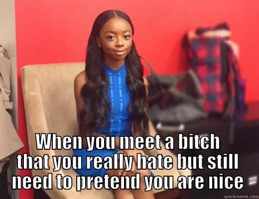  WHEN YOU MEET A BITCH THAT YOU REALLY HATE BUT STILL NEED TO PRETEND YOU ARE NICE Misc