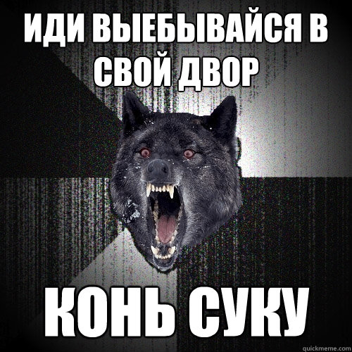 Иди выебывайся в свой двор Конь суку  Insanity Wolf