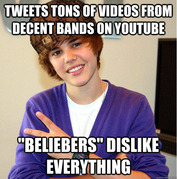 tweets tons of videos from decent bands on youtube 