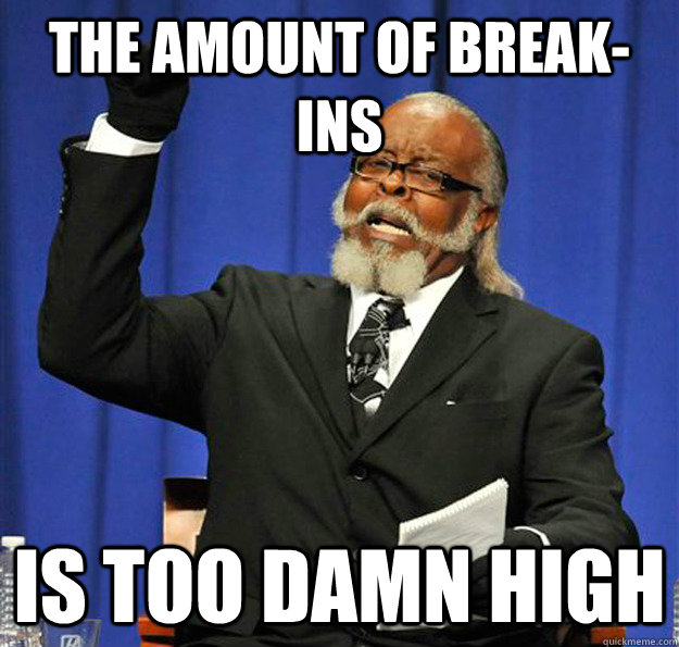 the amount of break-ins Is too damn high  Jimmy McMillan