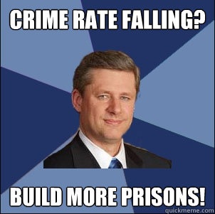 Crime rate falling? Build more prisons!  