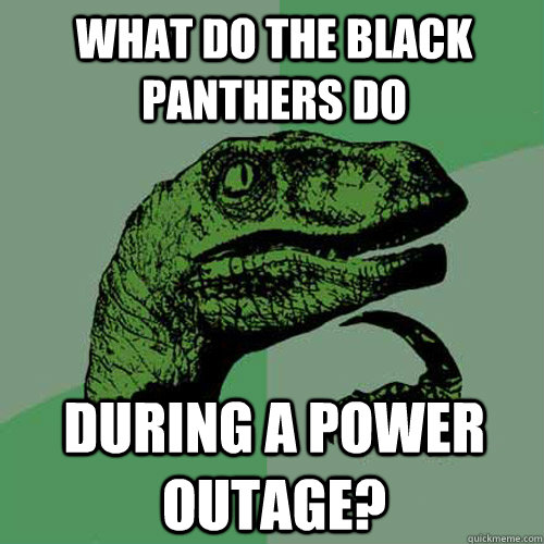 What do the black panthers do during a power outage? - What do the black panthers do during a power outage?  Philosoraptor