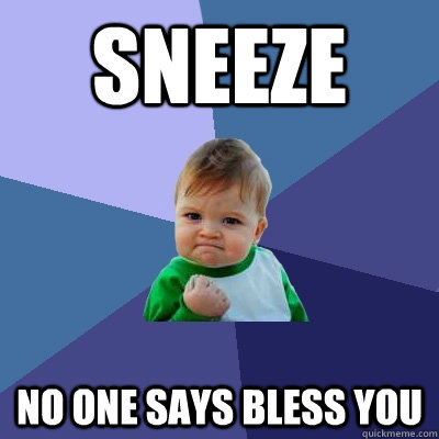 sneeze no one says bless you - sneeze no one says bless you  Success Kid