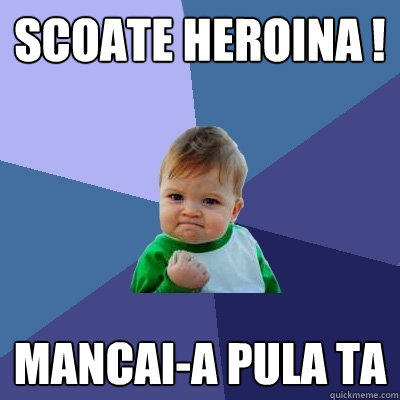 scoate heroina ! mancaţi-aş pula ta  Success Kid