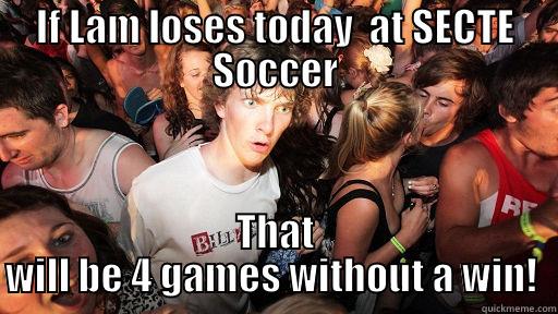 IF LAM LOSES TODAY  AT SECTE SOCCER THAT WILL BE 4 GAMES WITHOUT A WIN!  Sudden Clarity Clarence
