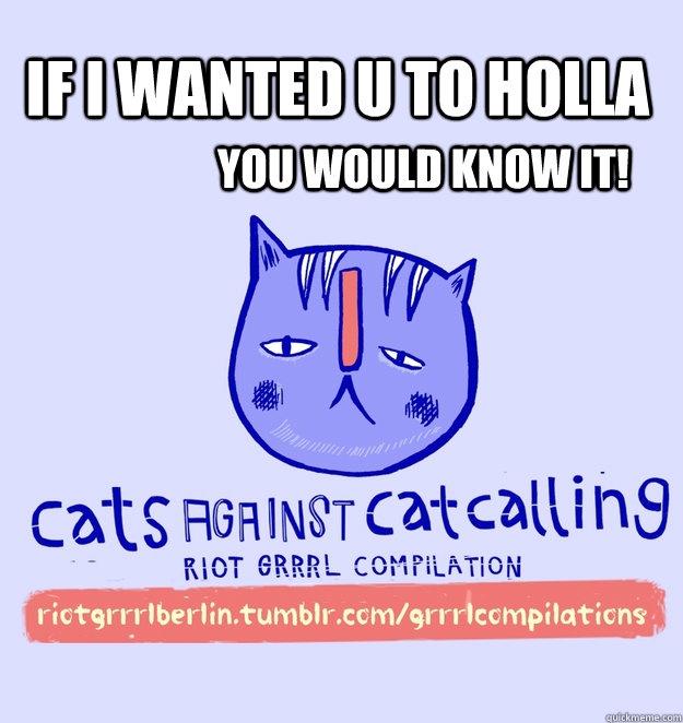 if i wanted u to holla you would know it! - if i wanted u to holla you would know it!  cats against catcalling