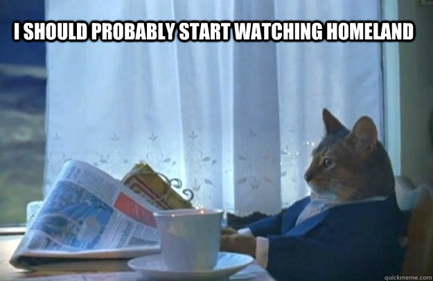 I should probably start watching homeland  Sophisticated Cat